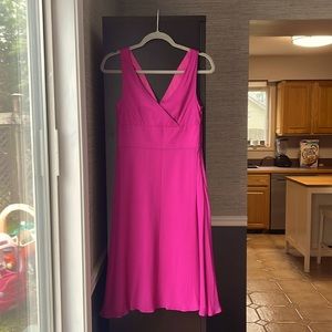 J.Crew Silk Dress. Worn 1 time. Great for a wedding! Bright pink.